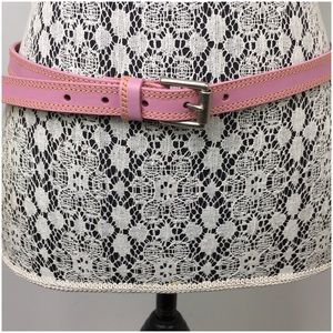 Gap Pink Leather Belt with Bold Stitching